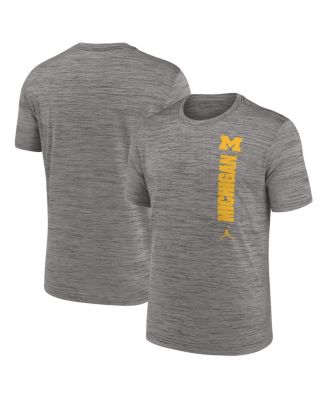 Jordan - Men's Heather Gray Michigan Wolverines 2024 Sideline Velocity Performance T-Shirt