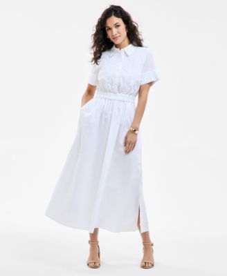 On 34th - Trendy Plus Size Short-Sleeve Popover Shirtdress