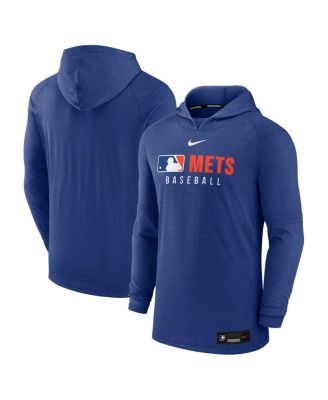 Nike - Men's Heather Royal New York Mets Authentic Collection Tri-Blend Performance Pullover Hoodie