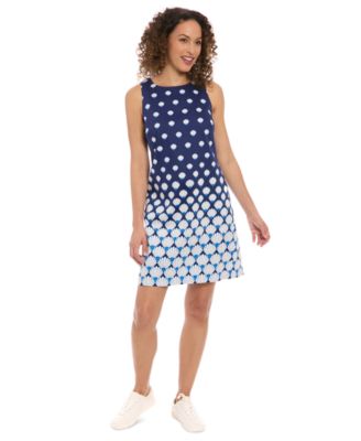 London Times - Petite Graduated-Print Sleeveless Mini Dress