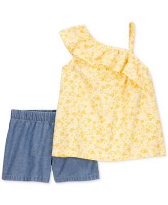 Carter's - Toddler Girls Cotton Floral Top & Shorts, 2 Piece Set