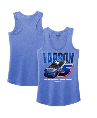 Hendrick Motorsports Team Collection - Women's Heather Royal Kyle Larson Name Number Racerback Tri-Blend Tank Top