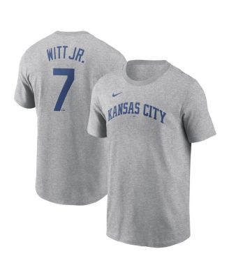 Nike - Men's Bobby Witt Jr. Gray Kansas City Royals Fuse Name Number T-Shirt