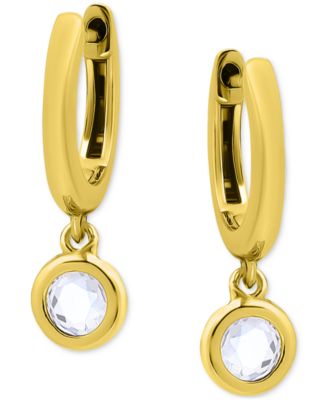 Giani Bernini - Round Cubic Zirconia Charm Huggie Earrings