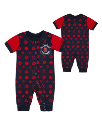 Outerstuff - Baby Boys and Girls Navy St.louis Cardinals Full-snap Coverall Bodysuit