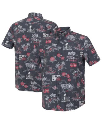 Reyn Spooner - Men's Charcoal Super Bowl LIX Kekai Performance Short Sleeve Button-Up Shirt
