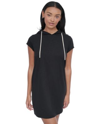 DKNY - Women's Roll-Sleeve Hooded Sneaker Dress