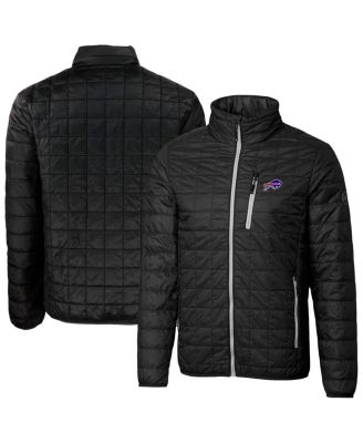 Cutter & Buck - Men's Black Buffalo Bills Rainier PrimaLoft Eco Insulated Full-Zip Puffer Jacket