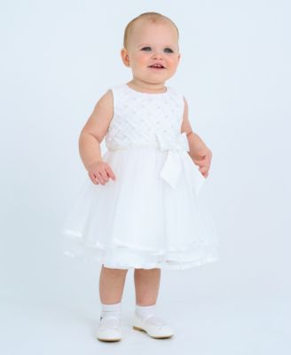 Rare Editions - Baby Girls Tiered Pearl Dress
