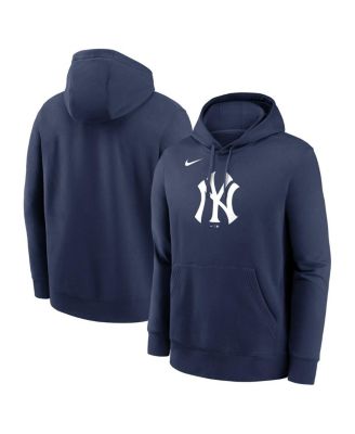 Nike - Men's Navy New York Yankees Logo Club Fleece Pullover Hoodie