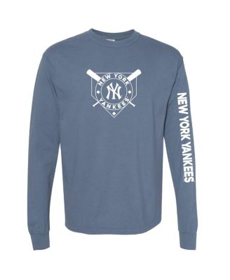 Soft As A Grape - Women's Navy New York Yankees Pigment Dye Long Sleeve T-Shirt