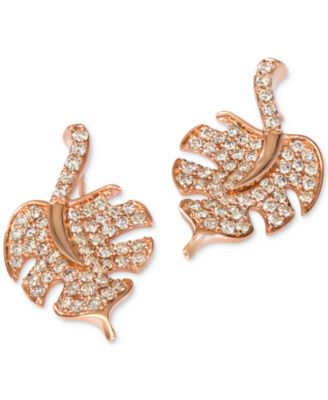 Le Vian - Nude Diamond Leaf Stud Earrings (1-1/4 ct. t.w.) in 14k Rose Gold