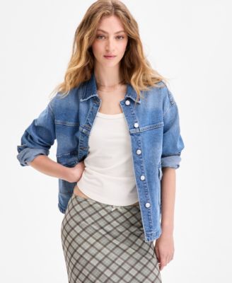 Celebrity Pink - Juniors' Oversized Denim Shirt Jacket