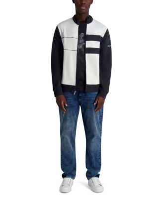 KARL LAGERFELD PARIS - Men's Stripe Colorblocked Bomber Jacket