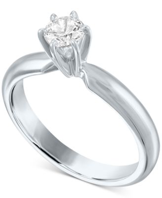 GIA Certified Diamonds - GIA Certified Diamond Solitaire Engagement Ring (1/2 ct. t.w.) in 14k White Gold