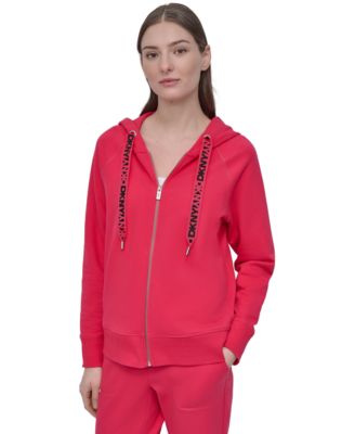 DKNY - Women's Two-Tone Zip-Front Long-Sleeve Hoodie