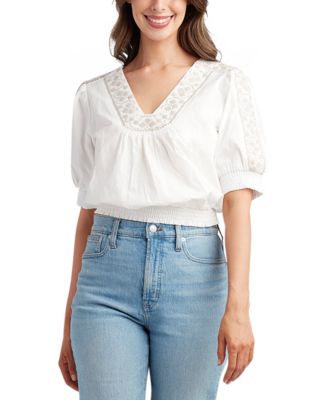 BCX - Juniors' Embroidered Cotton Top