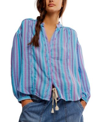 Free People - Women's Striped Valley Double-Cloth Shirt