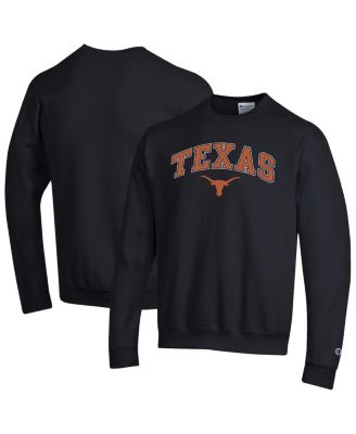 Champion - Men's Black Texas Longhorns Arch Over Logo Pullover Sweatshirt