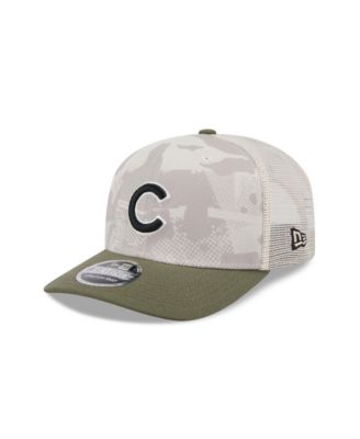New Era - Men's Light Beige/Olive Chicago Cubs 2025 Armed Forces Day 9SEVENTY Adjustable Hat