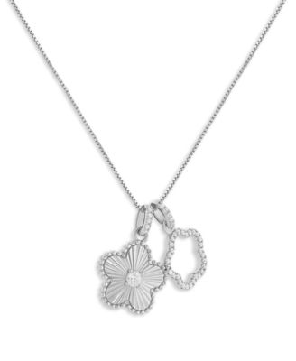 Giani Bernini - Double Flower Pendant Necklace in 18k Gold-Plated Sterling Silver, 18" + 2" extender