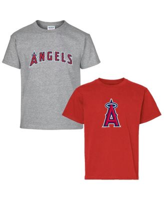 Soft As A Grape - Big Boys and Girls Red/Gray Los Angeles Angels Two-Pack T-Shirt Set