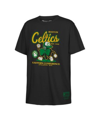 Mitchell & Ness - Big Boys and Girls Black Boston Celtics Retro Mascot Script T-Shirt