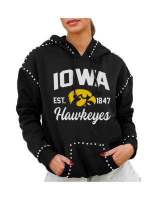Gameday Couture - Women's Black Iowa Hawkeyes Studded Pullover Hoodie