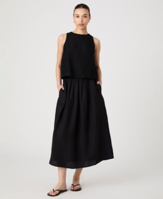 French Connection - Women's Birdie Linen-Blend Midi Skirt