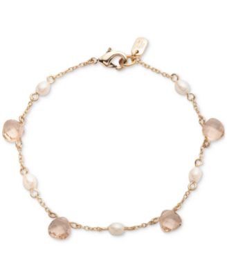 Lauren Ralph Lauren - Gold-Tone Silk Freshwater Pearl Flex Bracelet