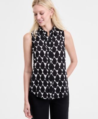 I.N.C. International Concepts - Women's Printed Sleeveless Shirt, Exclusively at Macy's
