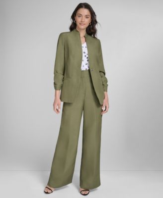 Calvin Klein - Women's 3/4-Sleeve Blazer, Flutter-Sleeve Blouse & Wide-Leg Pants