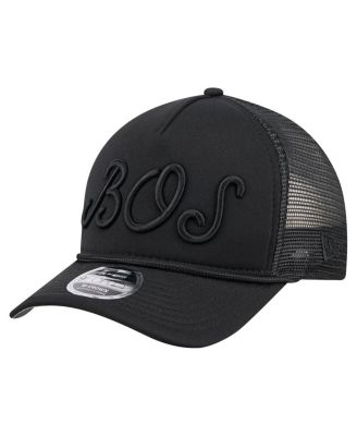 New Era - Men's Black Boston Red Sox City Initial 9FORTY A-Frame M-Crown Adjustable Trucker Hat