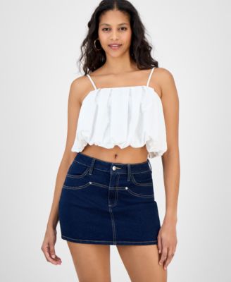 Bar III - Women's Bubble-Hem Cropped Tank Top
