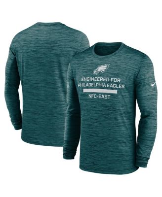 Nike - Men's Midnight Green Philadelphia Eagles Sideline Velocity Performance Long Sleeve T-Shirt