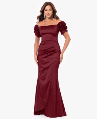XSCAPE - Petites Straight-Neckline Long Sheath Dress