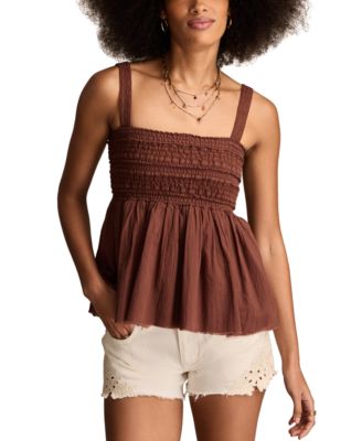 Lucky Brand - Women's Smocked Lace Tank Top