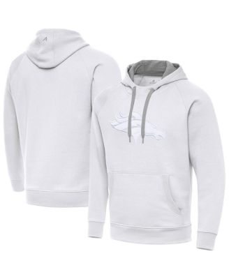 Antigua - Men's White Denver Broncos Victory Pullover Hoodie