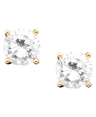 Giani Bernini - 18k Gold over Sterling Silver Cubic Zirconia Stud Earrings (1 ct. t.w.)