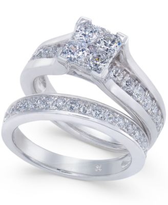 Macy's - Diamond Cluster Bridal Set (1-1/2 ct. t.w.) in 14k Gold