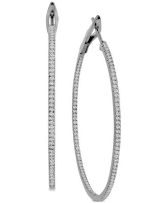 Macy's - Diamond In & Out Hoop Earrings (1 ct. t.w.)