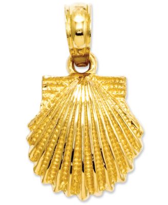 Macy's - 14k Gold Charm, Scallop Shell Charm