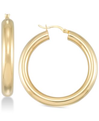 Simone I. Smith - Polished Hoop Earrings in 18k Gold over Sterling Silver