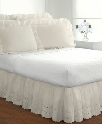 Fresh Ideas - Ruffled Eyelet 18" Bed Skirt, Full, White
