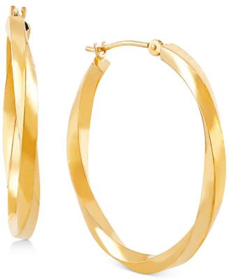 Macy's - Medium Twist Hoop Earrings in 10k Gold