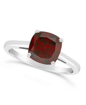 Macy's - Cushion-cut Gemstone Ring in Sterling Silver. Available in London Blue Topaz (2-3/4 ct. t.w.) and Garnet (2-3/4 ct. t.w.)