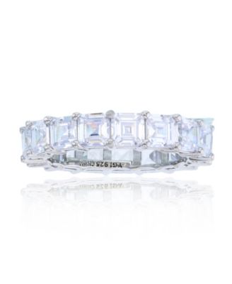 Macy's - White Princess Cut Cubic Zirconia Eternity Band in Rhodium Plated Sterling Silver