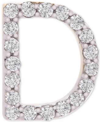 Wrapped - Diamond Initial Single Stud Earring (1/20 ct. t.w.) in 14k Gold, Created for Macy's