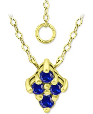 Giani Bernini - Imitation Blue Sapphire Cluster Pendant Necklace in 14k Gold-Plated Sterling Silver, 16" + 2" extender