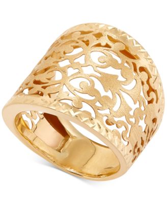 Italian Gold - Filigree Openwork Statement Ring in 10k Gold
